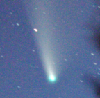 A tight crop of my best shot of Comet NeoWise from July 2020