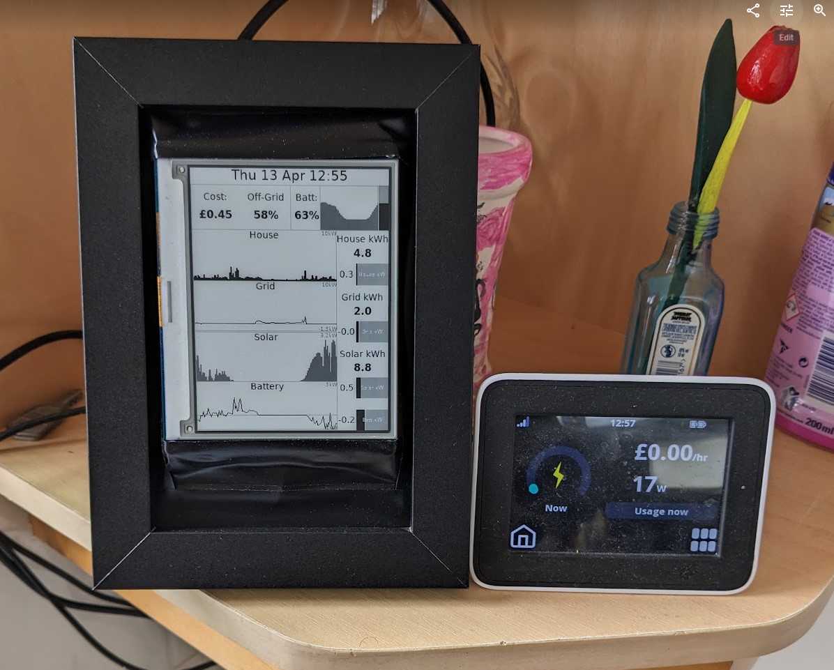The ePaper-based Power Dashboard _in situ_ with the Smart Meter in the Kitchen